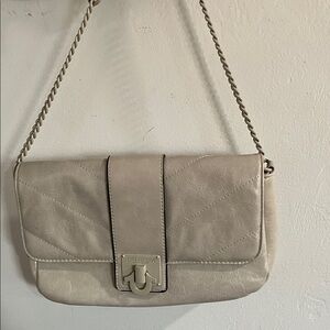 True Religion Beige Quilted Clutch